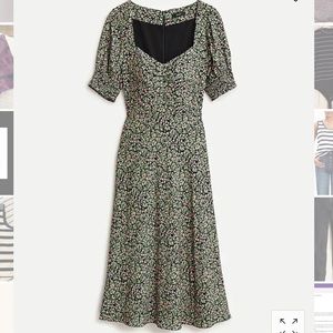 J Crew Smocked-Sleeve Midi Dress Size 4